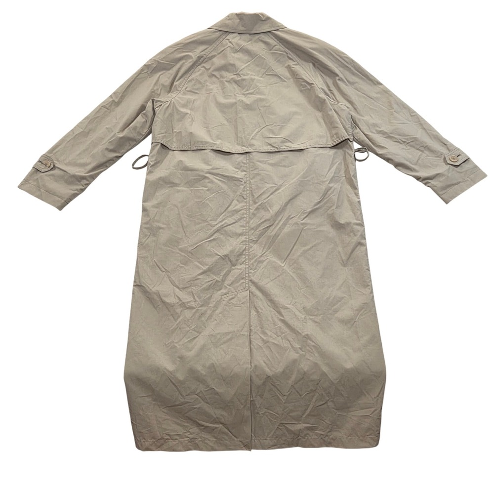 London Fog Trench Coat Womens Size 8 Pet Beige Long Classic Rain Coat * READ‎ - Picture 2 of 8